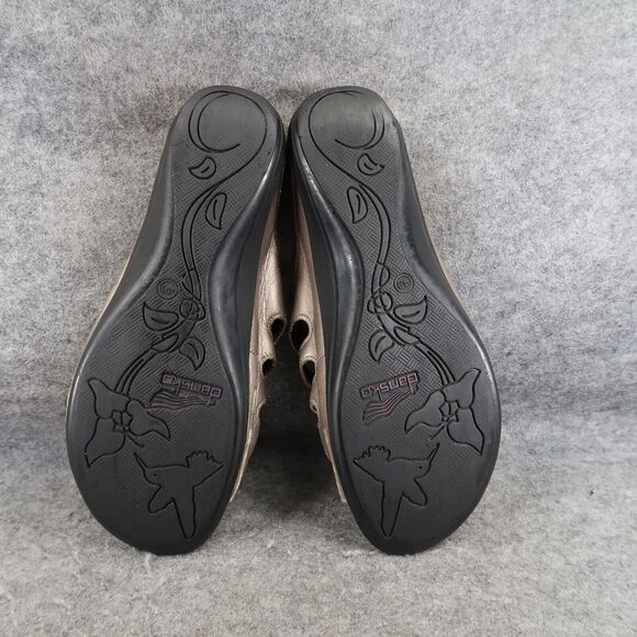 Dansko Shoes Womens 40 Sandals Janie Slip On Metallic Leather Adjustable Straps - Picture 11 of 16